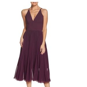 Dress the Population Alicia Mixed Media Midi Dress